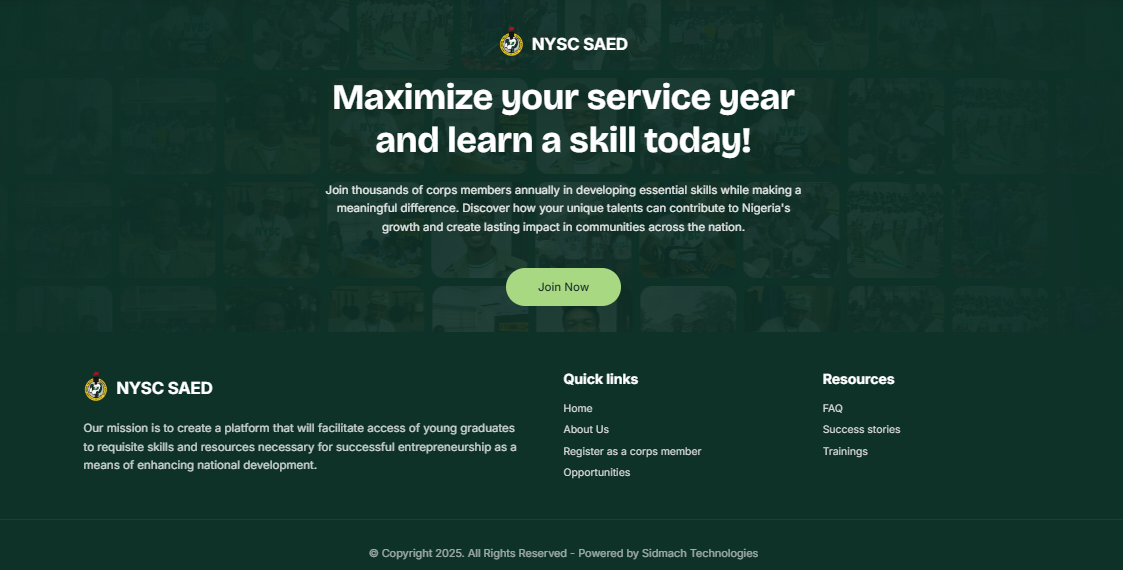 NYSC SAED project image