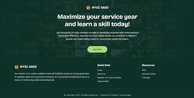 NYSC SAED footer preview